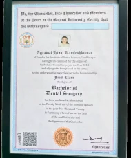 dr hinal gupta bachelor of dental surgery degree
