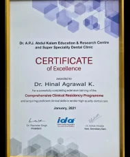 dr hinal gupta clinical residency excellence certificate