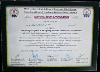 dr nikunj gupta emergency medicine cme certificate