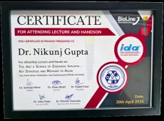 dr nikunj gupta zygomatic dental implants certificate